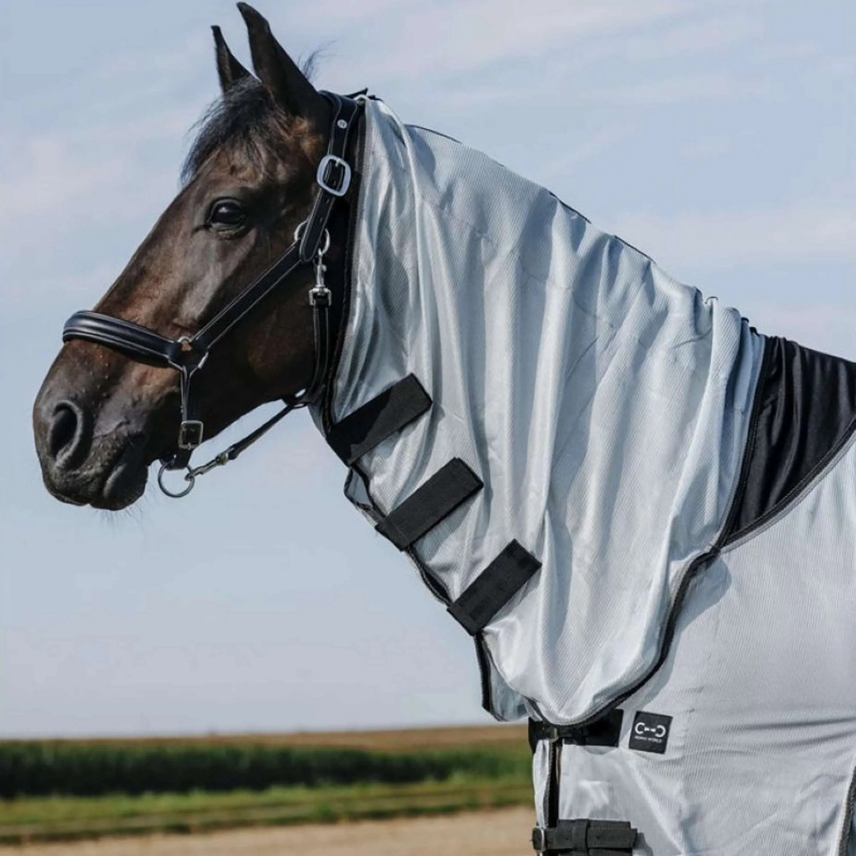 Riding World Couverture Anti-Mouches Belly Mesh Combo Gris - Image 3