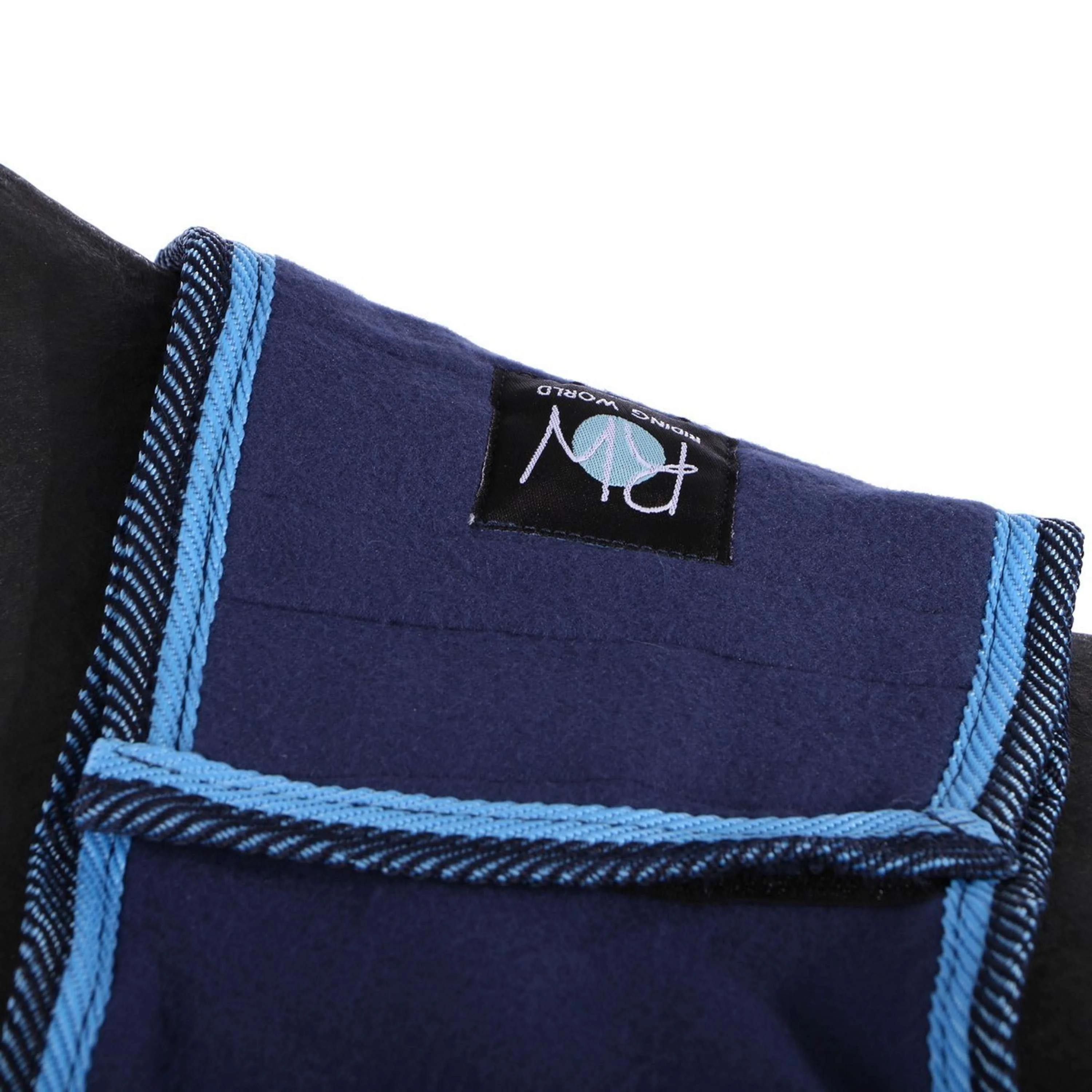 Riding World Couvre-reins Fleece Marin/bleu clair - Image 2
