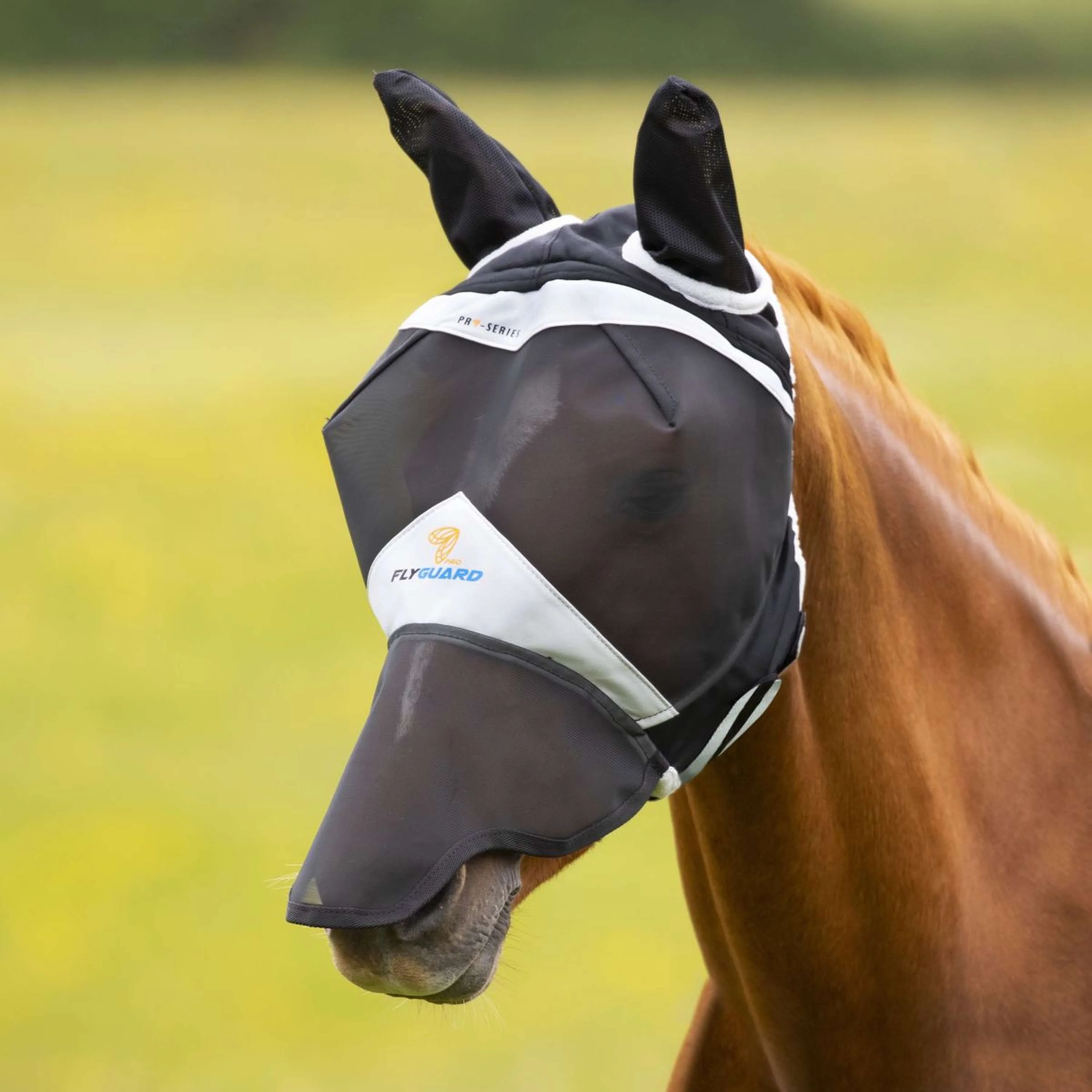 Shires Masque Anti-Mouches avec Oreilles et Nez Fine Mesh Noir - Image 2