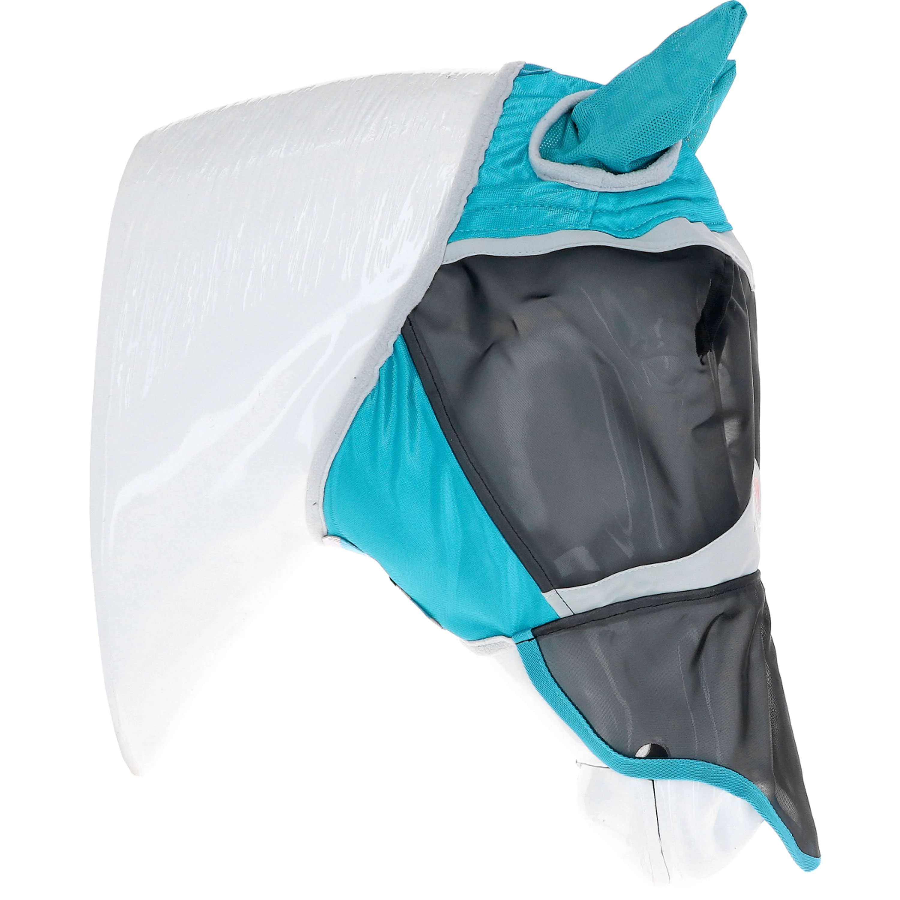Shires Masque Anti-Mouches avec Oreilles et Nez Fine Mesh Teal - Image 3