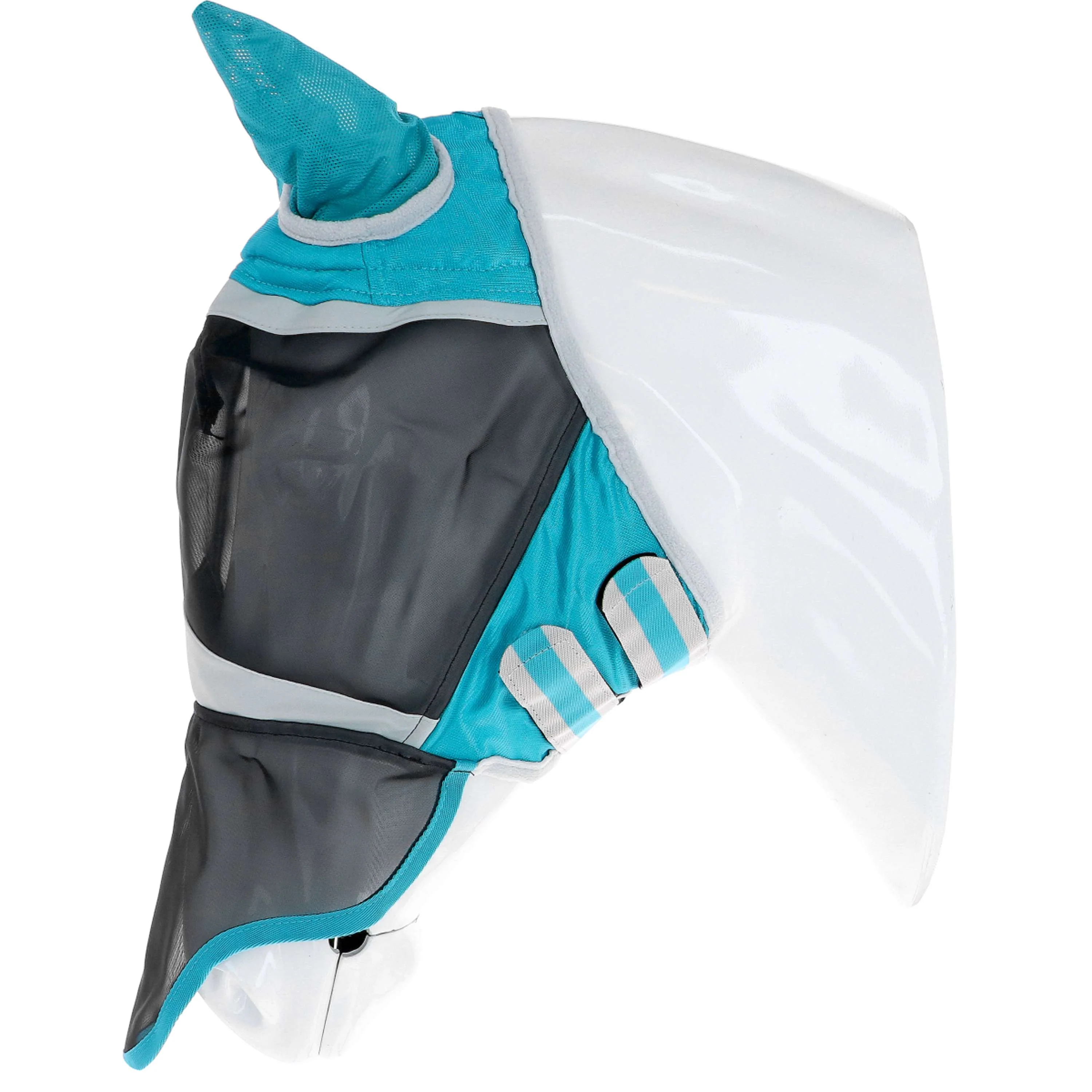 Shires Masque Anti-Mouches avec Oreilles et Nez Fine Mesh Teal - Image 4
