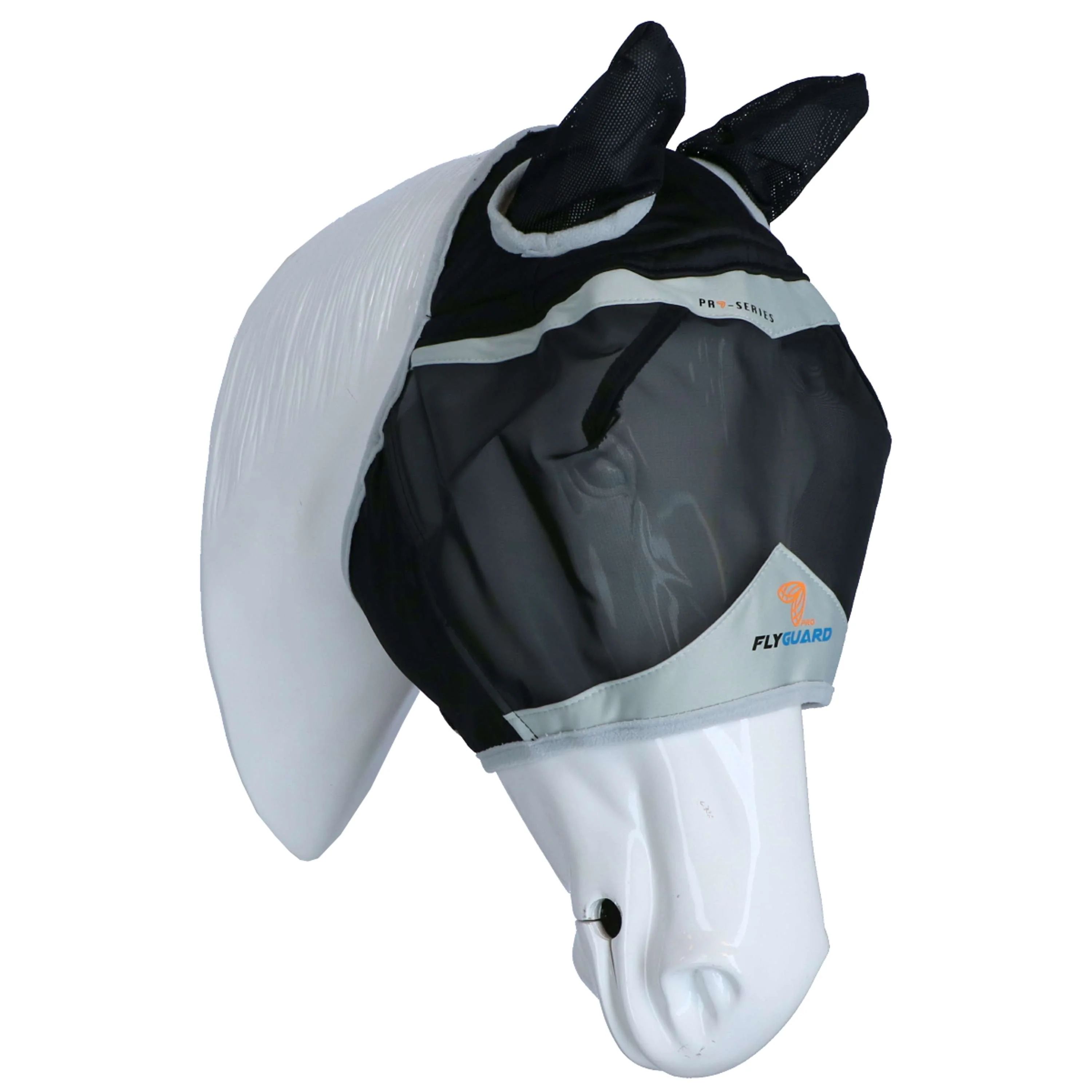 Shires Masque Anti-Mouches Filet Fin avec Oreilles Noir