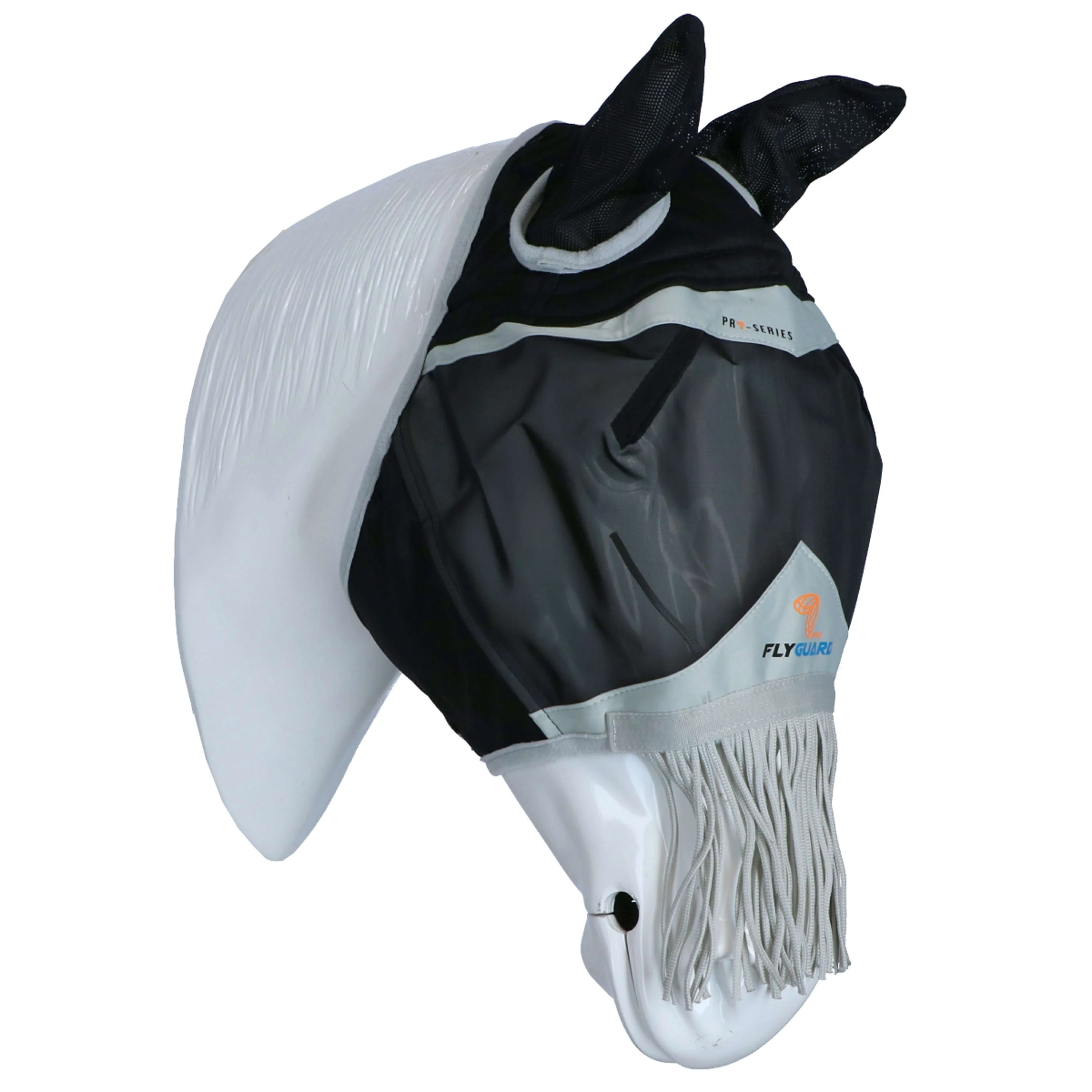 Shires Masque Anti-Mouches avec Oreilles et Nez Franges Noir
