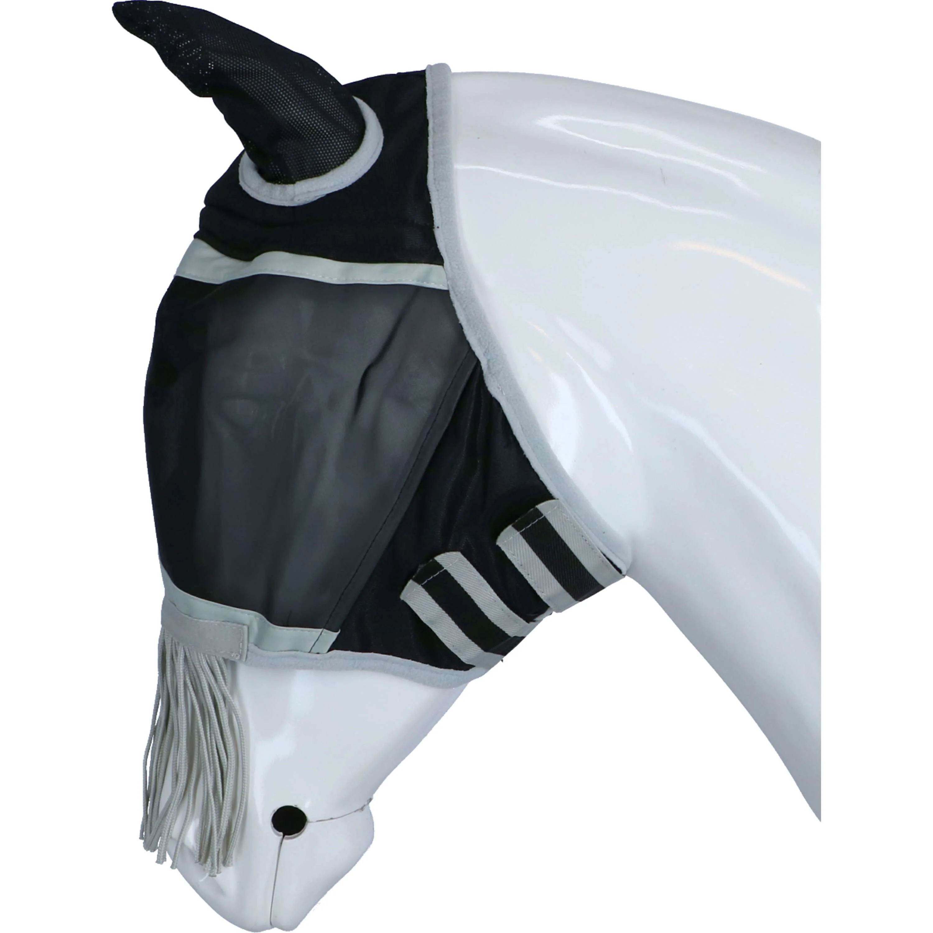 Shires Masque Anti-Mouches avec Oreilles et Nez Franges Noir - Image 3