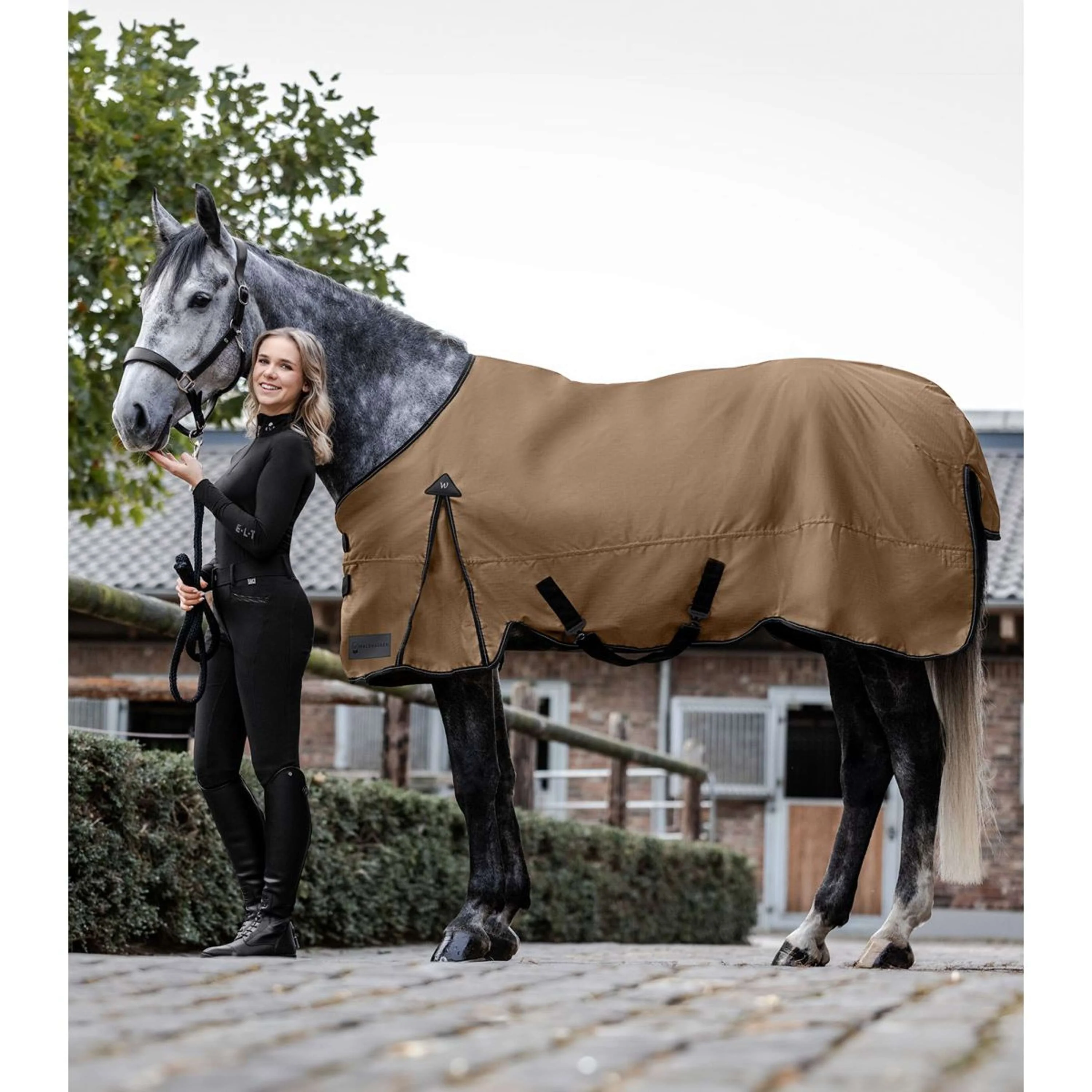 Waldhausen Couverture d'Extérieur Arctic 200g Cappuccino/Noir