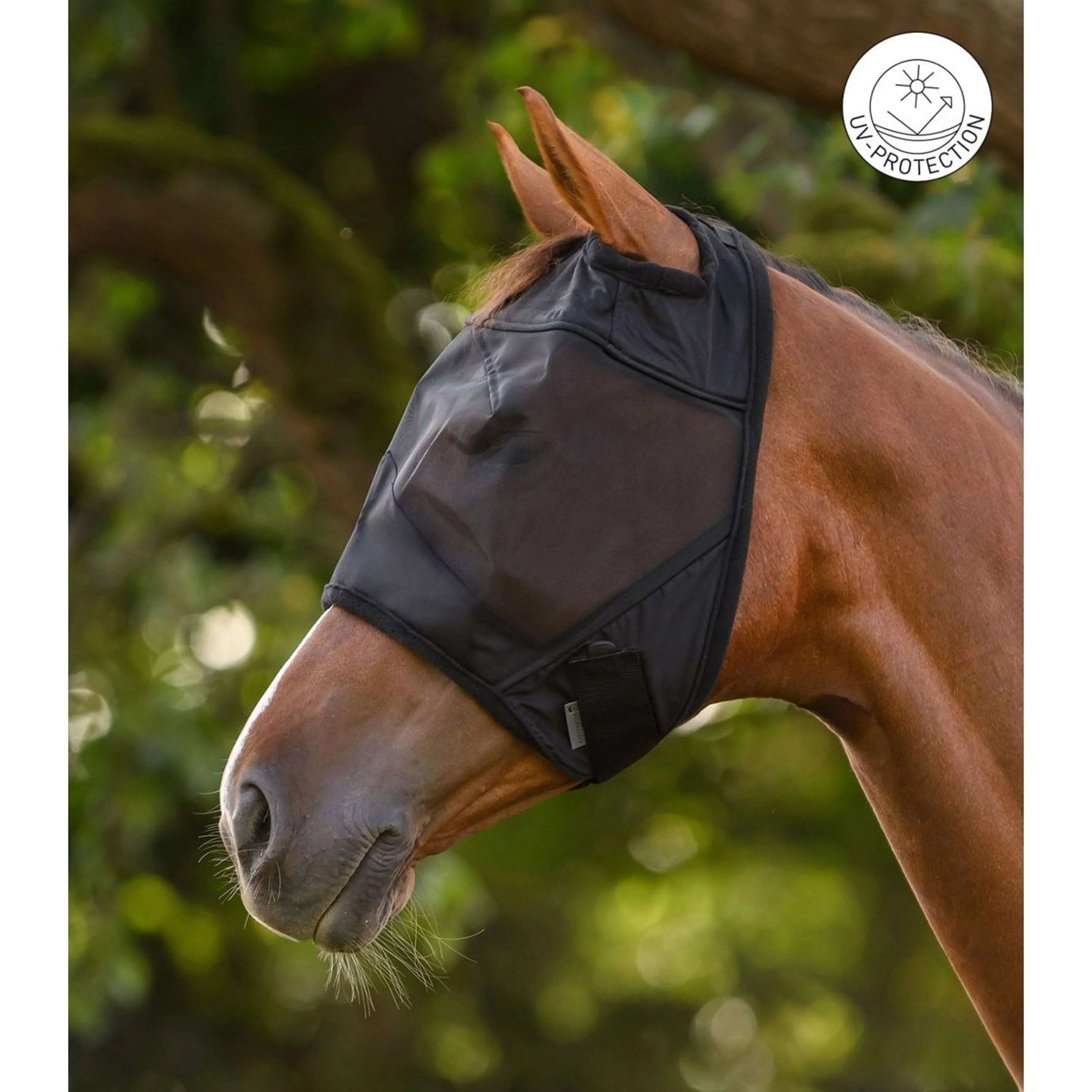 Waldhausen Masque Anti-Mouches Premium Sans oreilles Noir