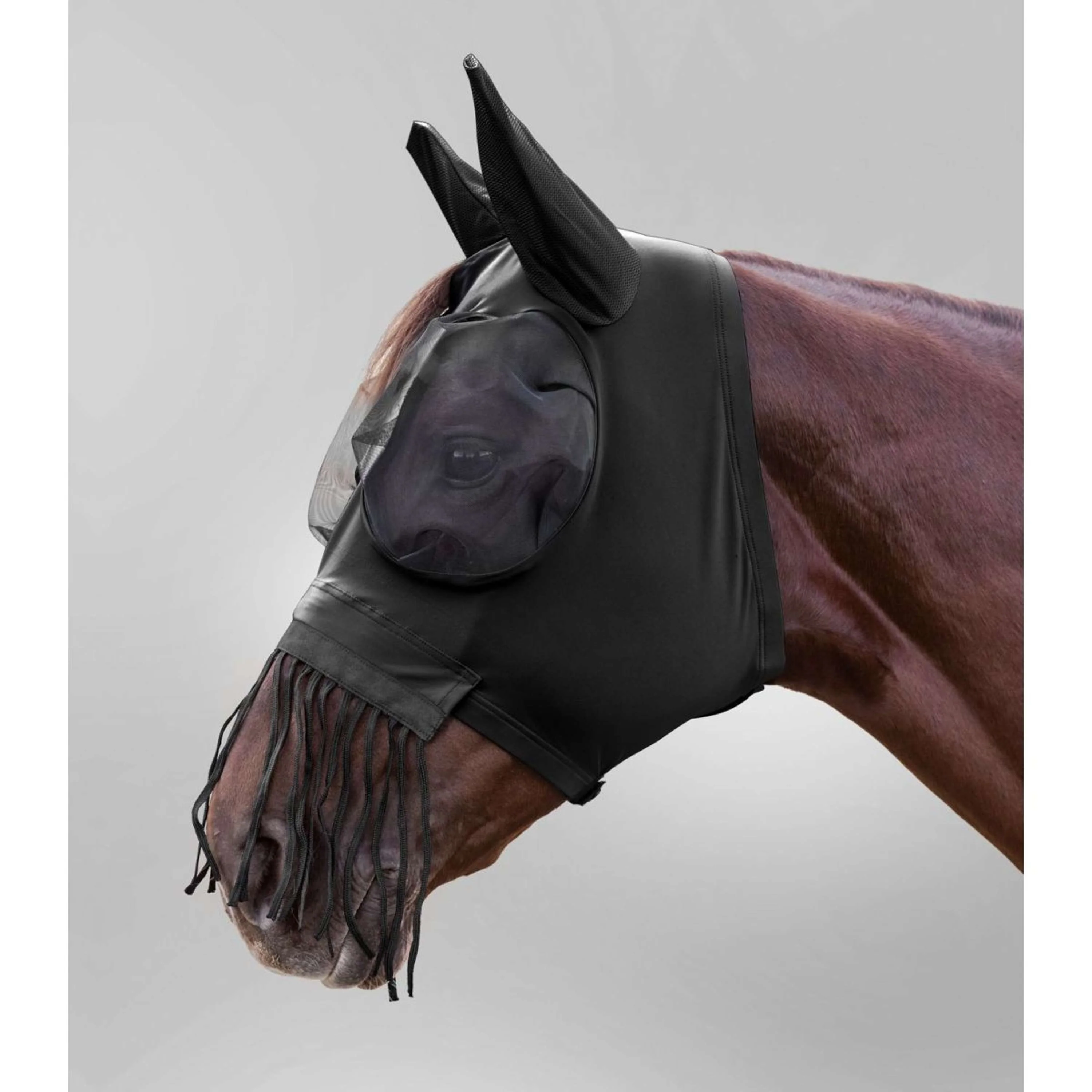 Waldhausen Masque Anti-Mouches Puck avec des Ailes de Nez Noir