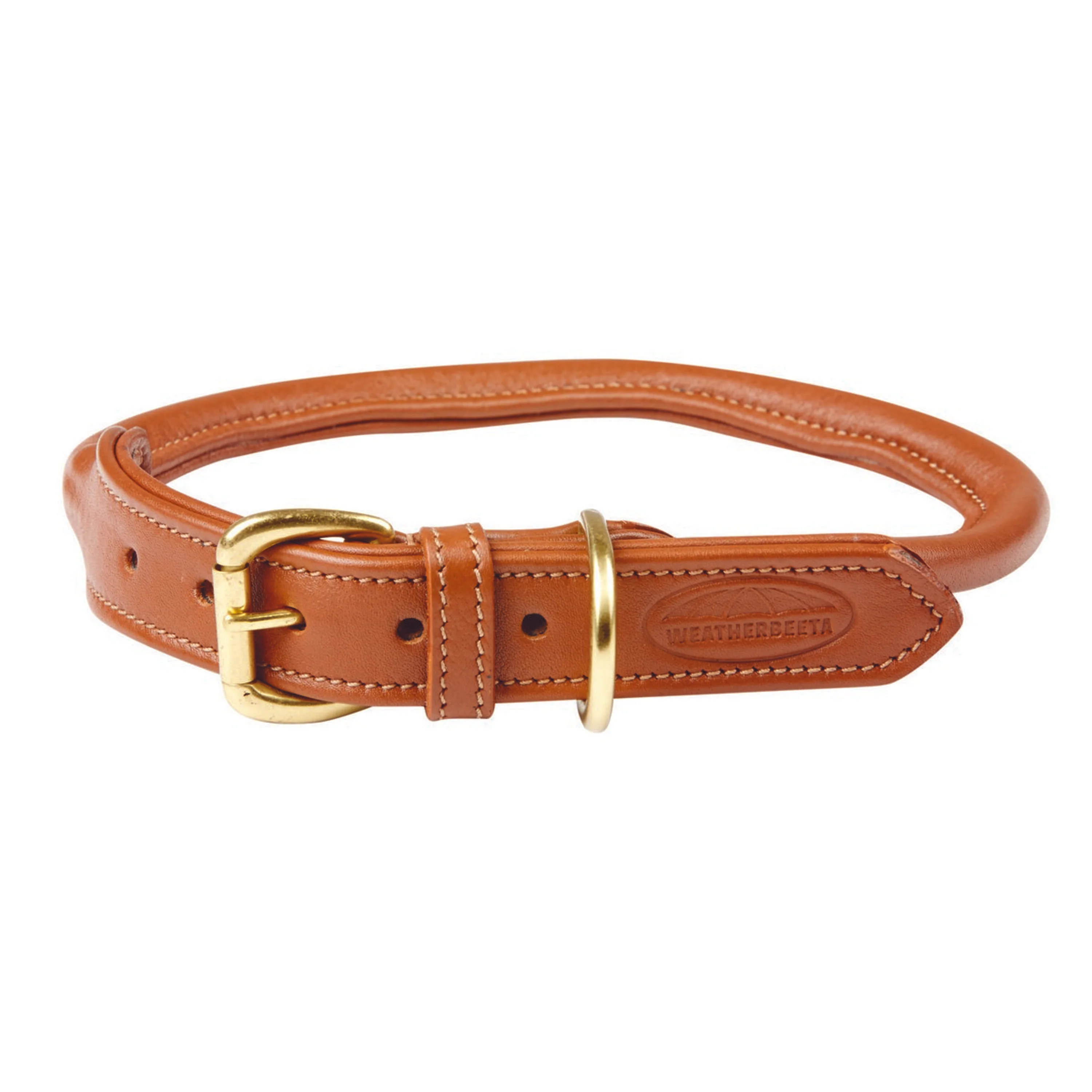 WeatherBeeta Collier pour Chien Rolled Leather Tan