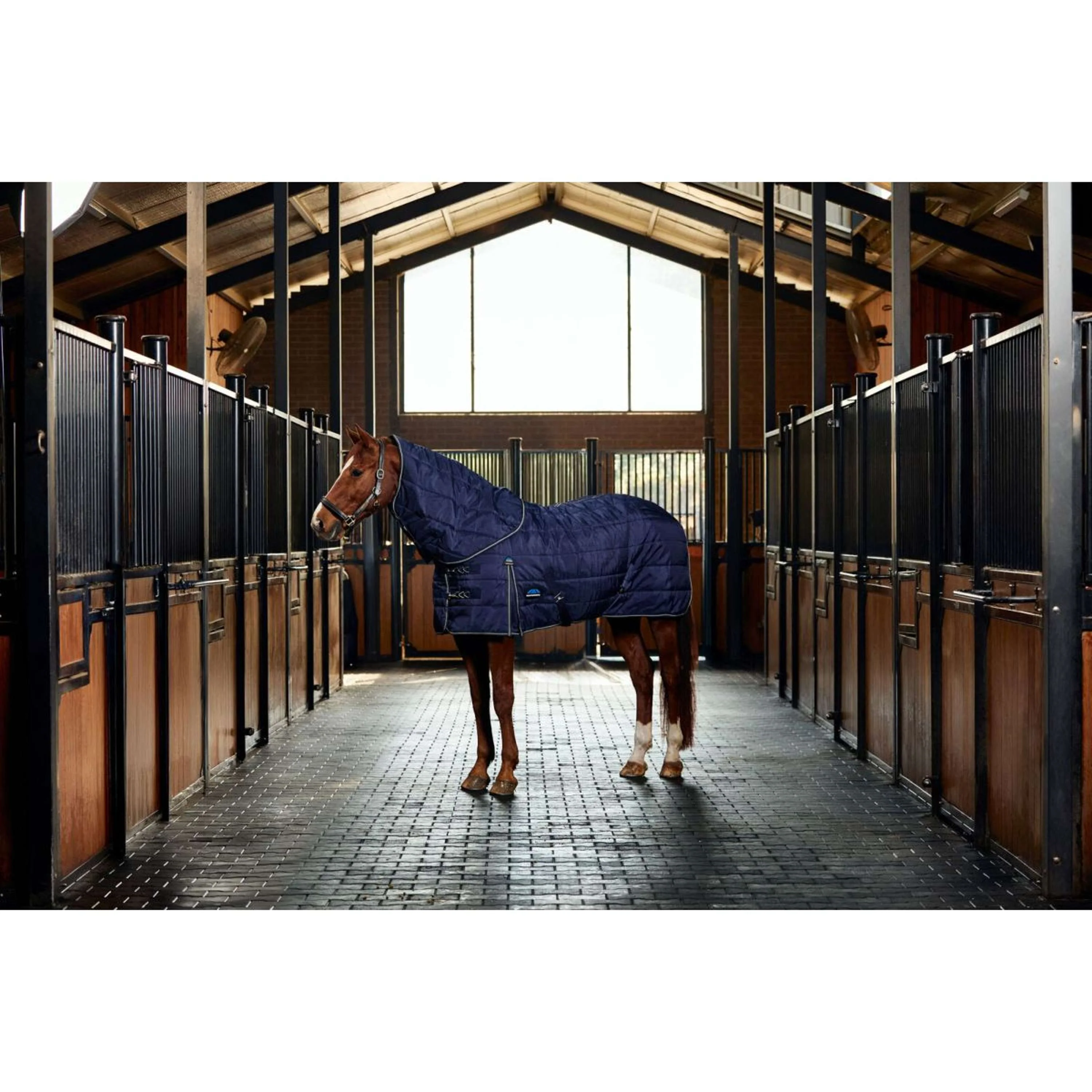 WeatherBeeta Couverture d'Écurie ComFiTec PP Channel Quilt Detach-A-Neck 220g Navy/Charcoal - Image 2