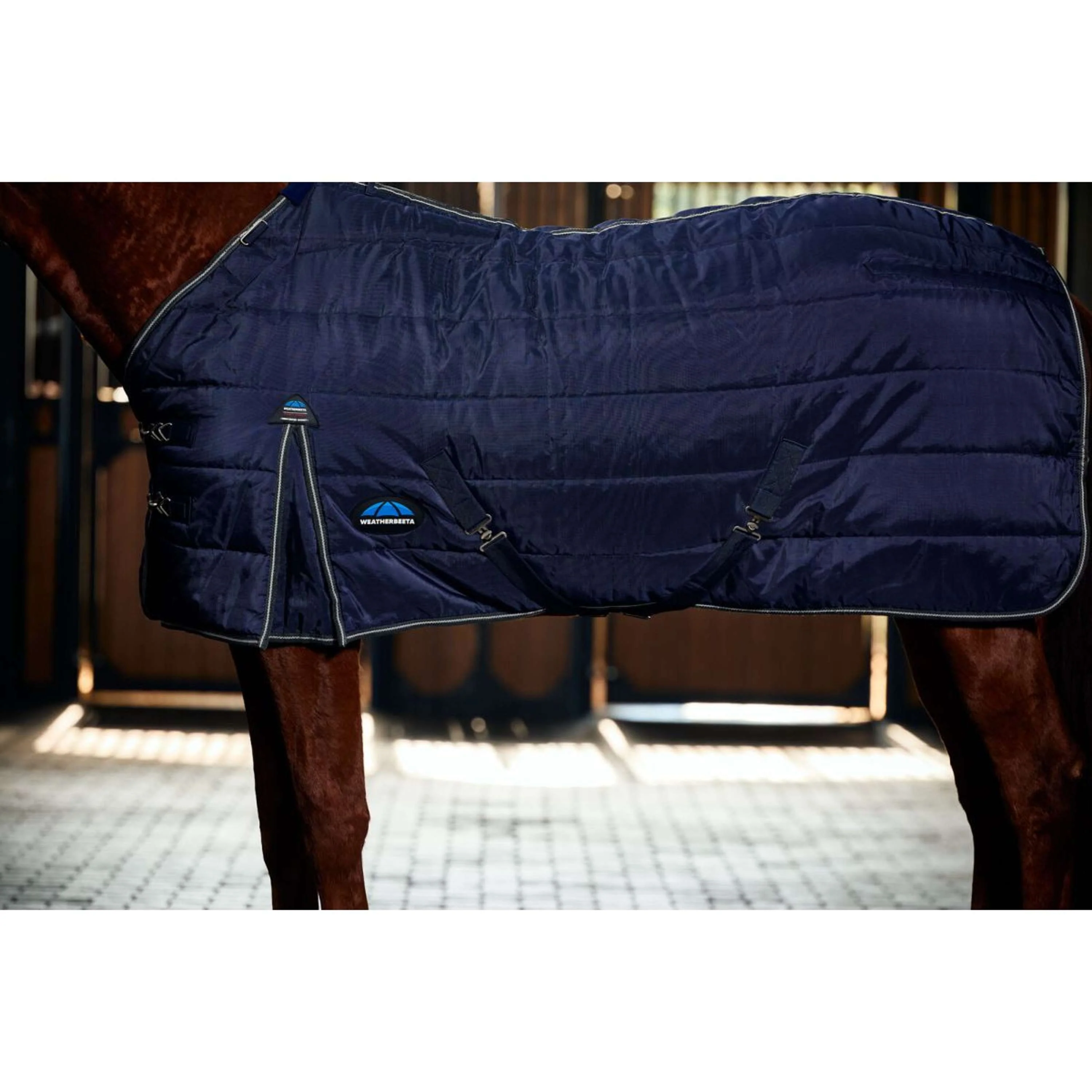 WeatherBeeta Couverture d'Écurie ComFiTec PP Channel Quilt Detach-A-Neck 220g Navy/Charcoal - Image 7