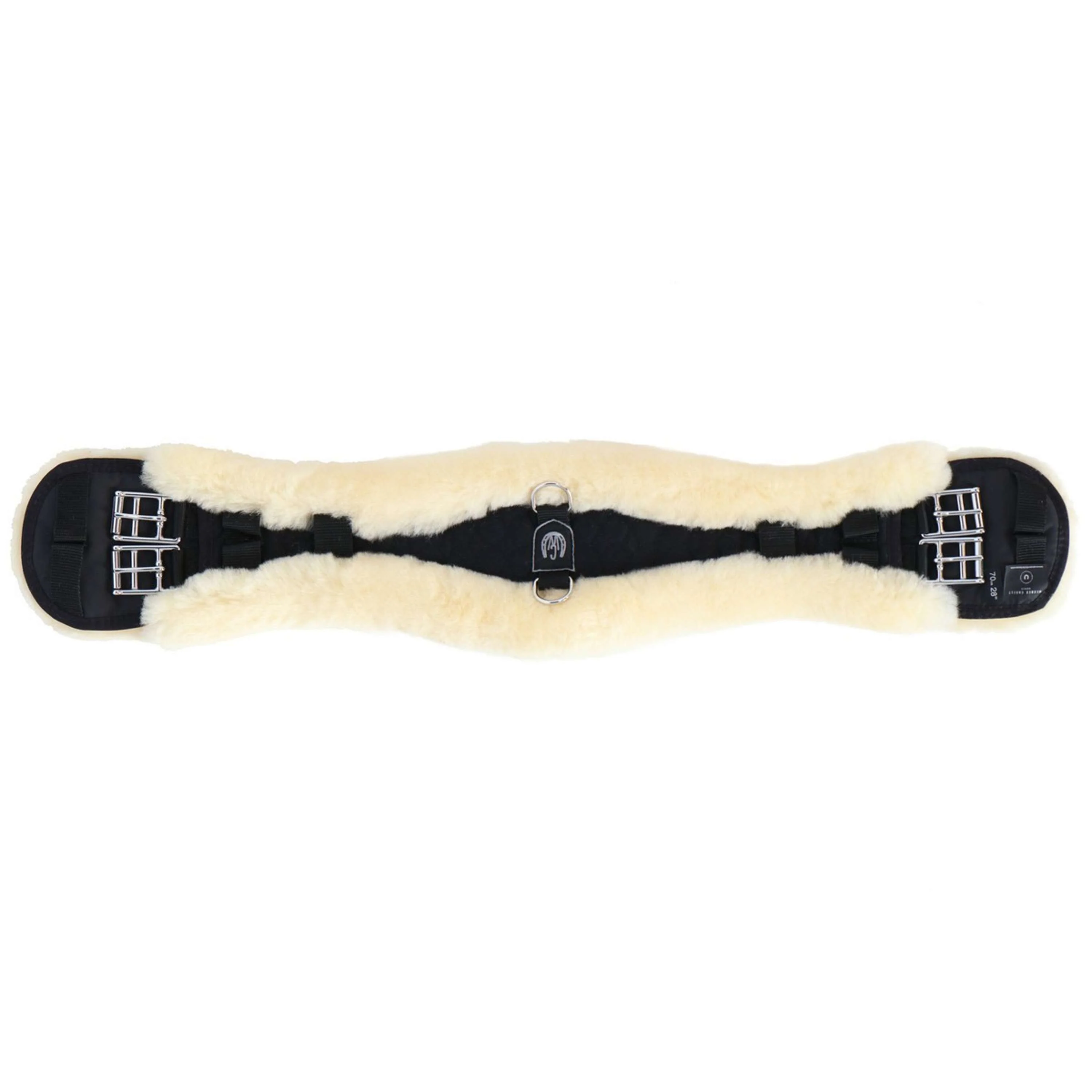 Werner Christ Sangle de Dressage Anatomic avec Fourrure Noir/Naturel